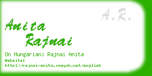 anita rajnai business card